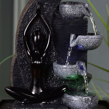 Fontaine d'Intérieur - Yama - Lumière Colorée - Déco Ambiance Relaxante - Statuette Amovible - Idée Cadeau 4