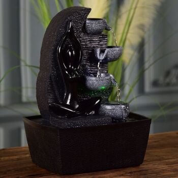 Fontaine d'Intérieur - Yama - Lumière Colorée - Déco Ambiance Relaxante - Statuette Amovible - Idée Cadeau 5