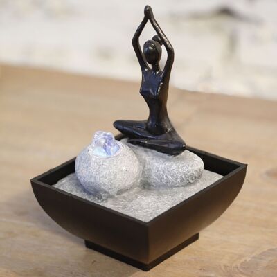 Fontana da Interno - Yoga 2 - Accessorio Decorativo Zen - Luce Led Colorata - Design Elegante - Modello Piccolo