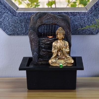 Fontana da Interno - Dao - Zen e Relax - Luce Led Colorata con Statua di Buddha - Idea Regalo Decorativa