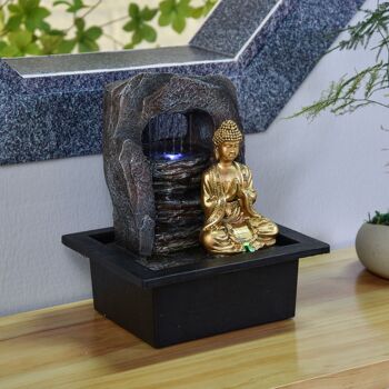 Fontaine d'Intérieur - Dao - Zen et Relaxation - Lumière Led Colorée avec Statue Bouddha - Idée Cadeau Déco 5