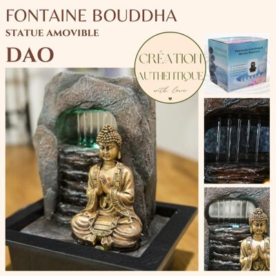 Zimmerbrunnen - Dao - Zen und Entspannung - Farbiges LED Licht mit Buddha Statue - Dekorative Geschenkidee