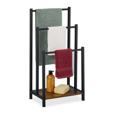 Porte-serviettes WOODENFURN avec 3 barres et étagère