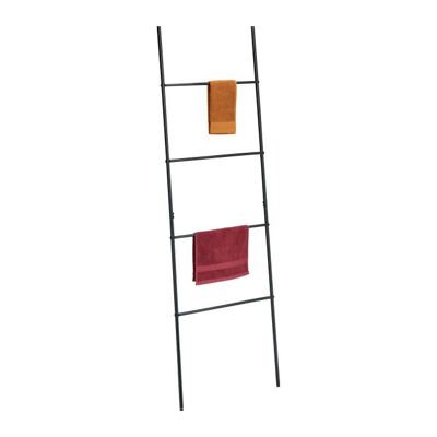 WOODENFURN Scala portasciugamani nera con 4 pioli