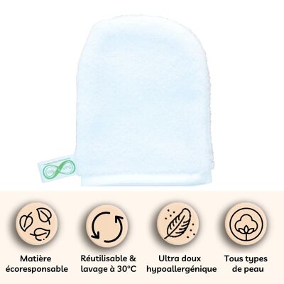 Guanto detergente - Microfibra ultra morbida ipoallergenica - Asciugamano detergente riutilizzabile senza prodotti chimici - Economico ed ecologico - Rifiuti zero - Tutti i tipi di pelle