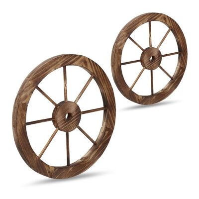 Roue de chariot en bois WOODENFURN 75 cm lot de 2