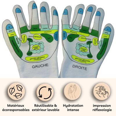 Guanti Softening Reflexology SPA - Cura delle mani con gel di jojoba e olio d'oliva, vitamina E e lavanda - Idrata e ridona morbidezza e morbidezza alle tue mani
