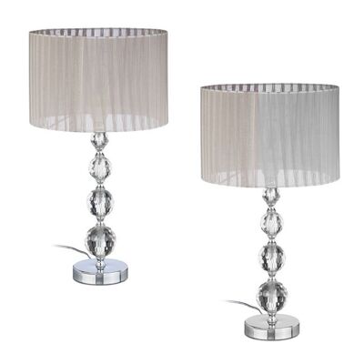 Lampada da tavolo WOODENFURN effetto cristallo, set da 2