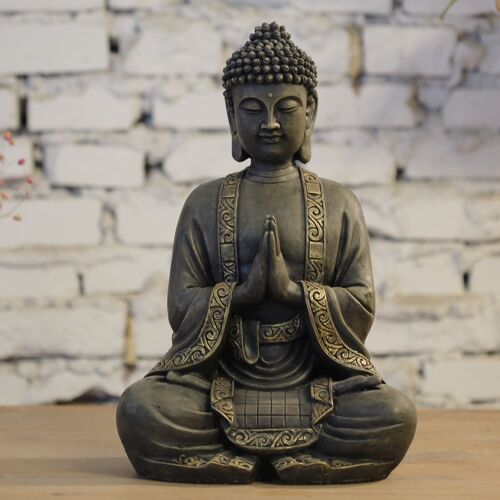 Grande Statuette Bouddha Méditation – Décoration Zen et Feng Shui – Apporte une Ambiance Spirituelle et Relaxante à Votre Intérieur – Statuette Porte-Bonheur
