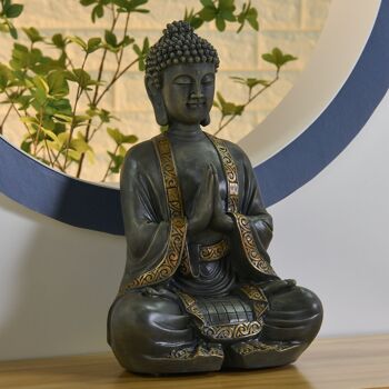 Grande Statuette Bouddha Méditation – Décoration Zen et Feng Shui – Apporte une Ambiance Spirituelle et Relaxante à Votre Intérieur – Statuette Porte-Bonheur 4