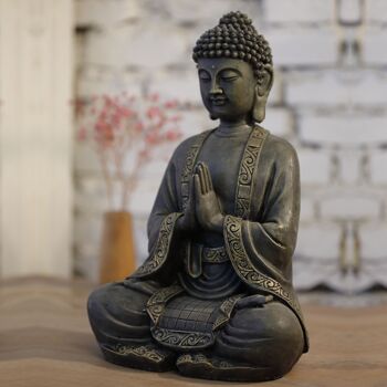 Grande Statuette Bouddha Méditation – Décoration Zen et Feng Shui – Apporte une Ambiance Spirituelle et Relaxante à Votre Intérieur – Statuette Porte-Bonheur 6