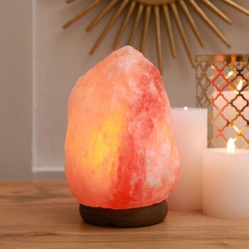 Lampe en Cristal de Sel d'Himalaya - de 2 à 3 kg - Matière Naturelle - Idée Cadeau et Décoration 3