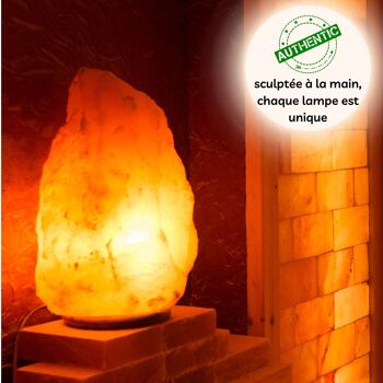 Lampe en Cristal de Sel d'Himalaya - de 4 à 6 kg – Sculptée à la Main - Idée Cadeau – Objet de Décoration 2