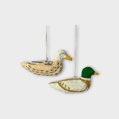Décorations de canard – M. & Mrs.avec des détails peints à la main