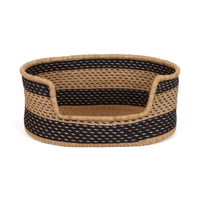ODWAN: Black and Natural Dog Basket - Medium