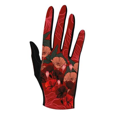 Women's wool gloves HIBISCUS RED