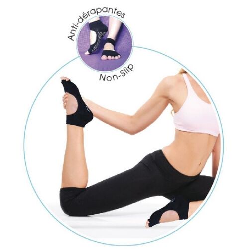 Cadeaux Fête des Mères - Paire de Chaussettes Yoga – Convient à tous – Taille unique – Flexibles et Confortables – Antidérapantes