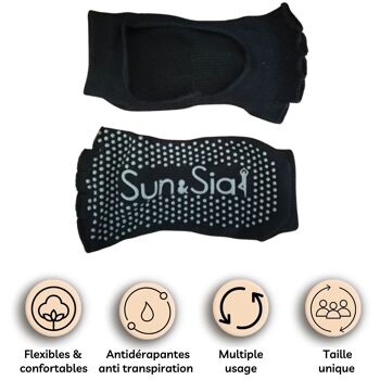 Cadeaux Fête des Mères - Paire de Chaussettes Yoga – Convient à tous – Taille unique – Flexibles et Confortables – Antidérapantes 2