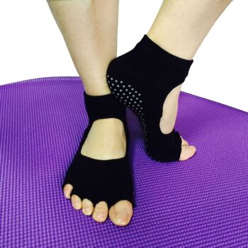 Cadeaux Fête des Mères - Paire de Chaussettes Yoga – Convient à tous – Taille unique – Flexibles et Confortables – Antidérapantes 4