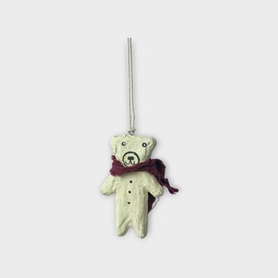 Décoration ours en peluche – avec écharpe