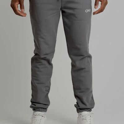 PANTALON DE SURVÊTEMENT GRIS À REBORDS
