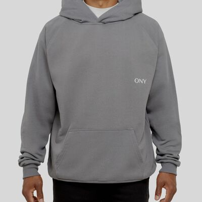 SWEAT À CAPUCHE GRIS SURDIMENSIONNÉ