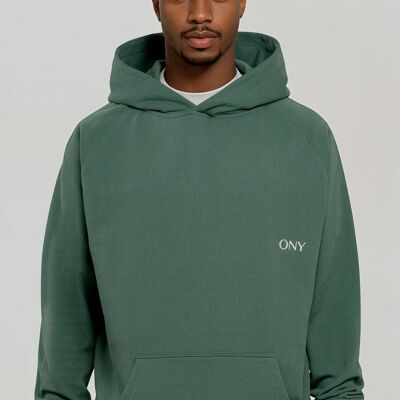 SWEAT À CAPUCHE VERT SURDIMENSIONNÉ