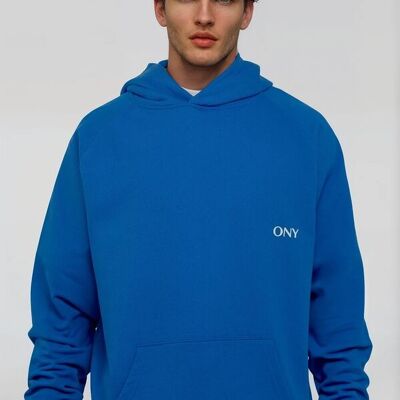 SWEAT À CAPUCHE BLEU SURDIMENSIONNÉ