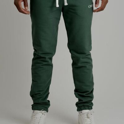 PANTALON DE SURVÊTEMENT VERT À REBORDS