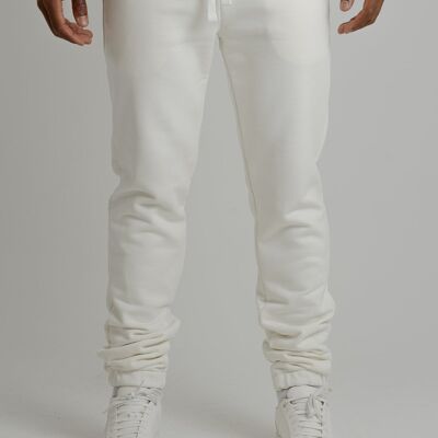 PANTALON DE SURVÊTEMENT À REBORDS BLANC CASSÉ