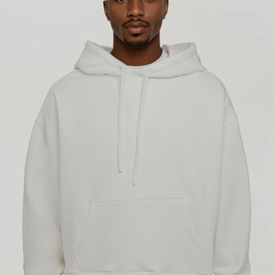 FELPA CON CAPPUCCIO A SPALLE SCESE OFF-WHITE