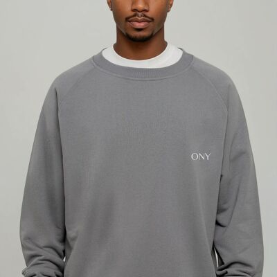 PULL GRIS OVERSIZE