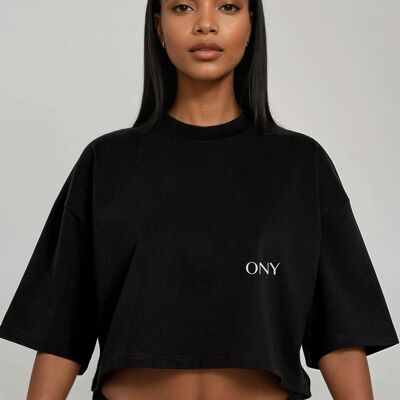 T-SHIRT CORTA NERA DA DONNA