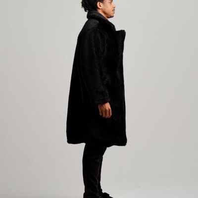 Trench-coat oversize en sherpa ONY - Noir