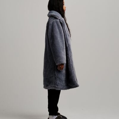 Trench-coat oversize en sherpa ONY - Gris