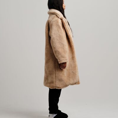 ONY Oversized Sherpa Trench Coat - Camel