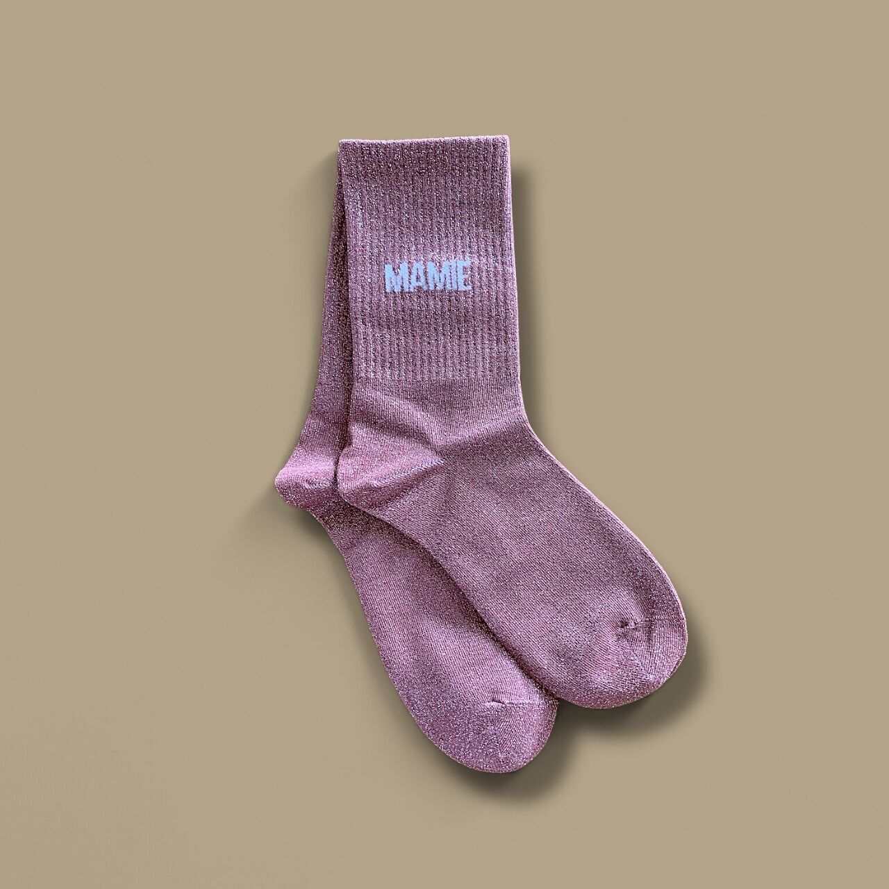 Pair of "Mamie" sequin socks - Blush