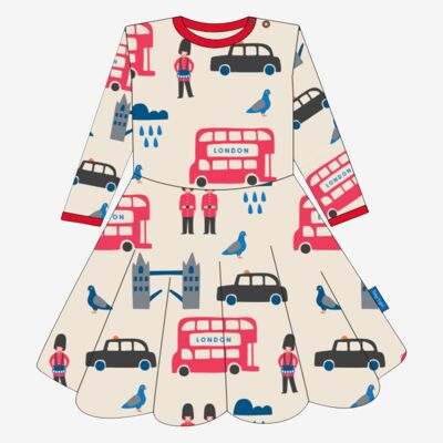 Abito skater a maniche lunghe con stampa Organic London