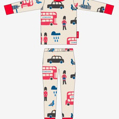 Pijama de manga larga con estampado orgánico de Londres