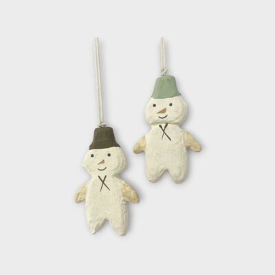Décorations pour bébé bonhomme de neige – Chapeaux vert clair et marron