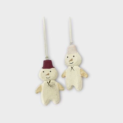 Décorations pour bébé bonhomme de neige – Chapeaux aubergine et rose