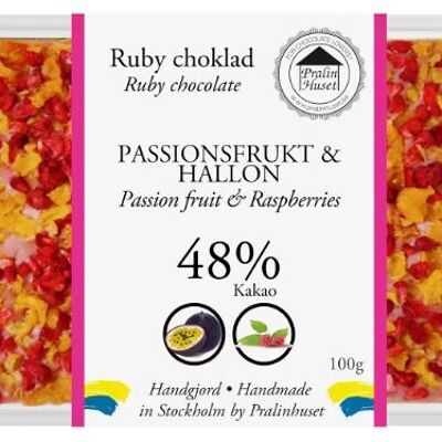 48% Ruby Chocolate - Passionfruit & Raspberries (100g)