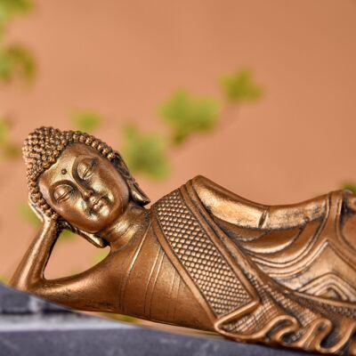 Liegende Buddha-Statuette – Zen- und Feng-Shui-Dekoration – Glücksobjekt – Zen-Geschenkidee