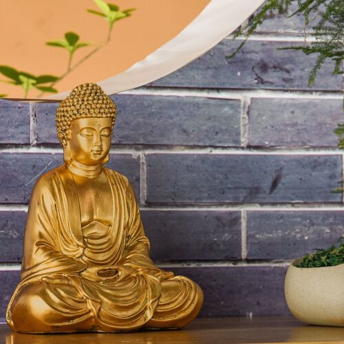 Meditating Buddha Statue - Calming Brass Decor
