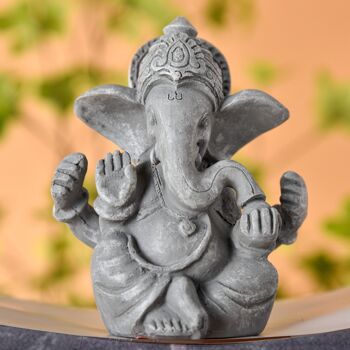 Statue Ganesh – Statuette Décoration Zen et Feng Shui – Apporte une Ambiance Apaisée et Relaxante à Votre Intérieur – Statue Porte-Bonheur Couleur Grise 4