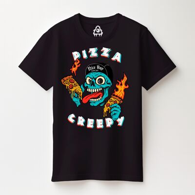 T-shirt classique Creepy Pizza - Noir