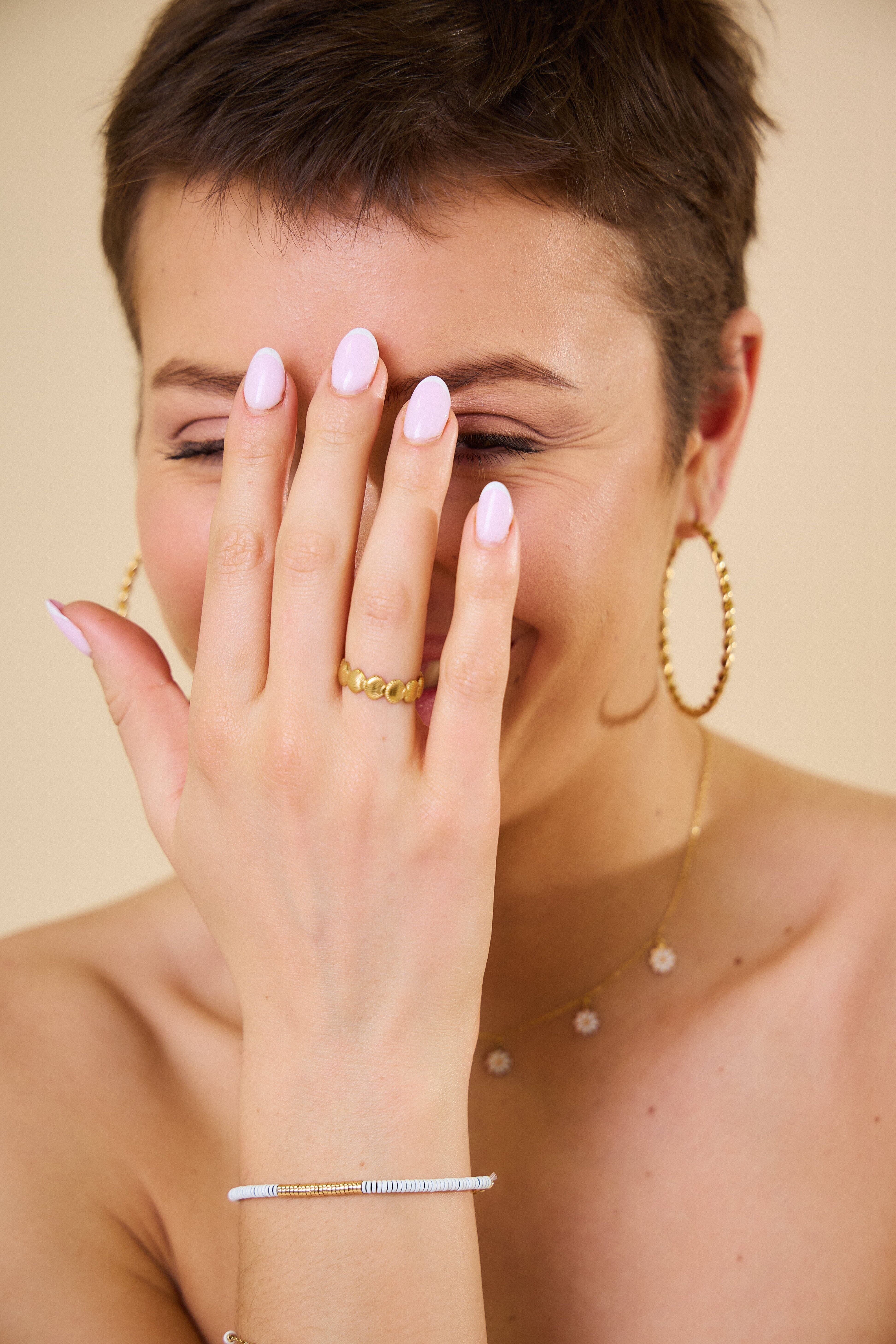 Bague Coquillage Acier Inoxydable Ajustable