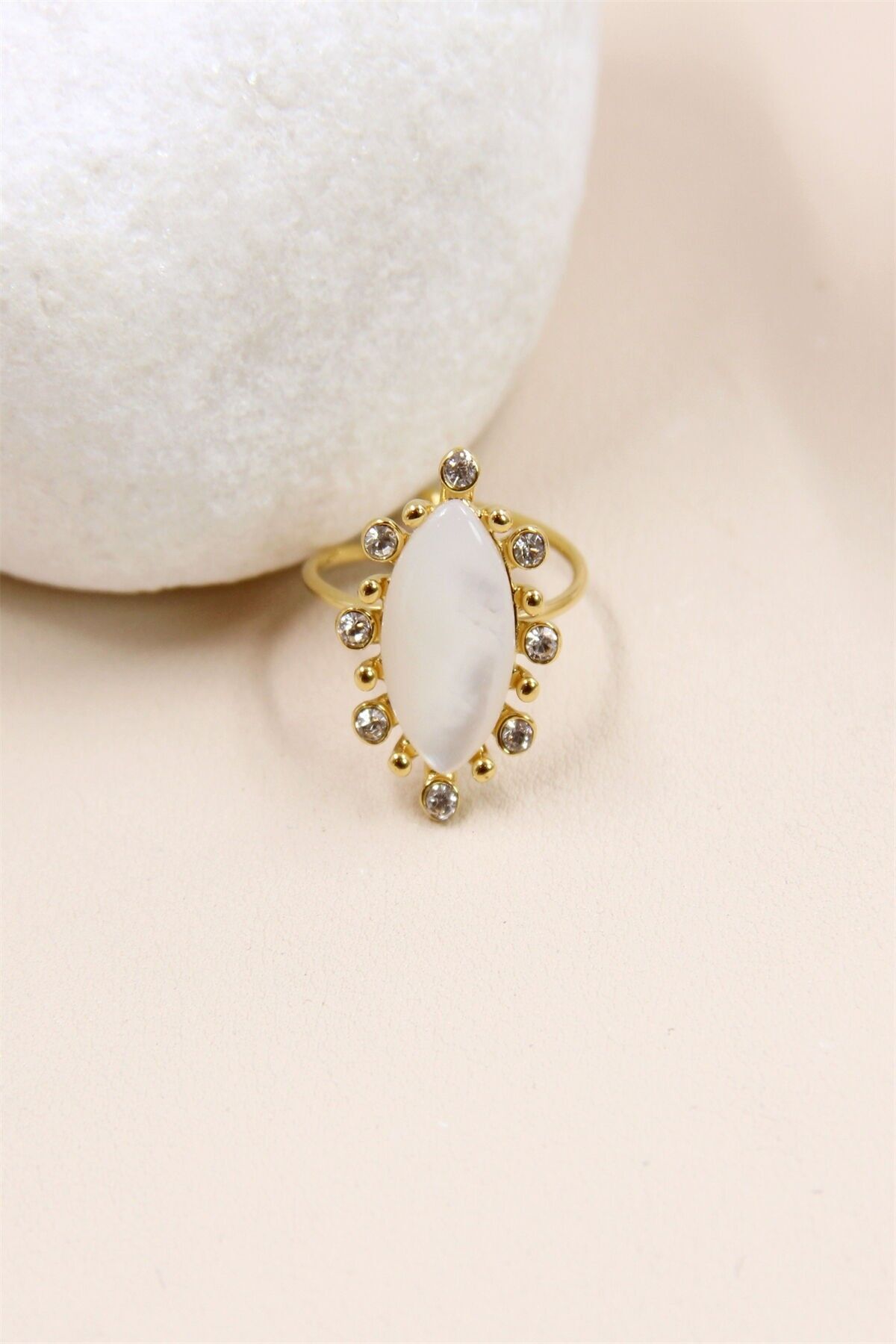 Bague Élégance en Acier Inoxydable avec Pierre