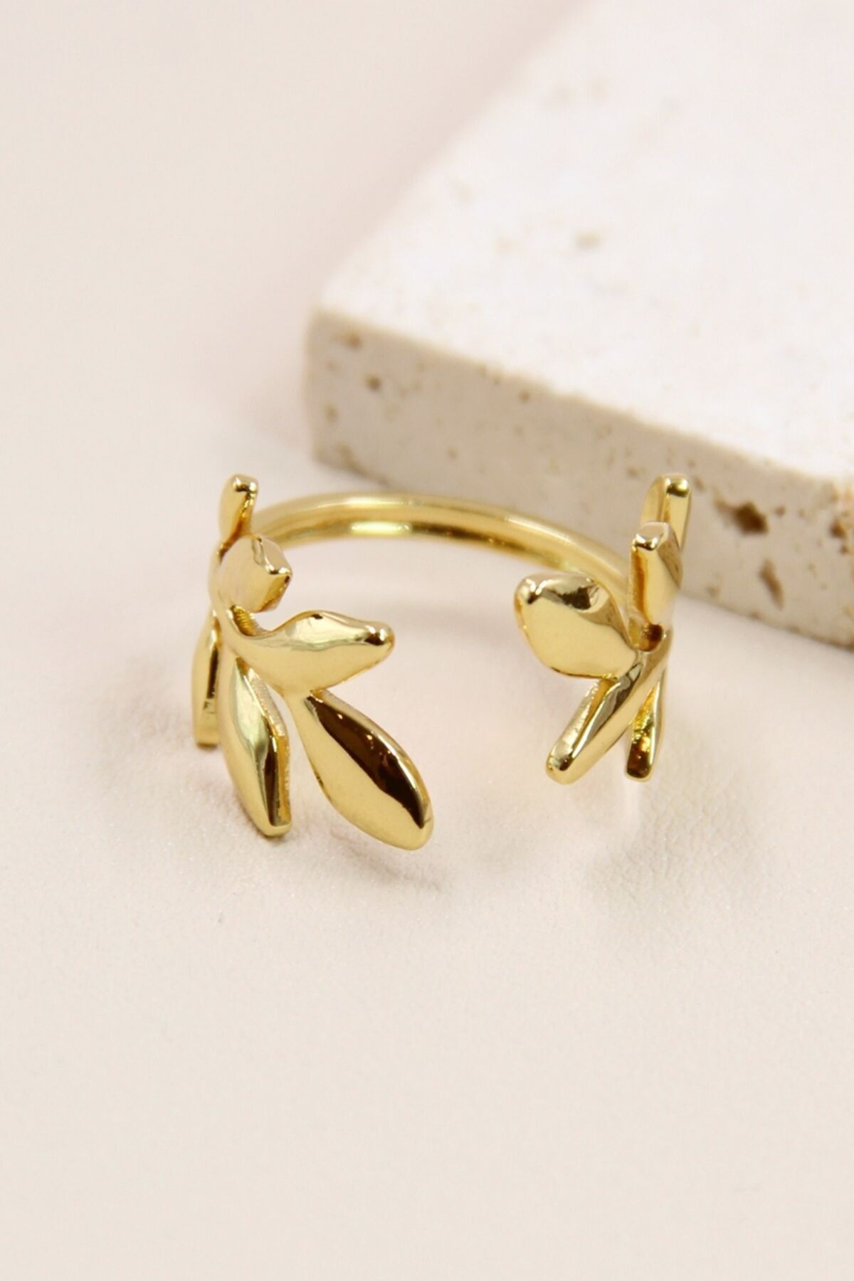 Bague Feuille Ajustable en Acier Inoxydable