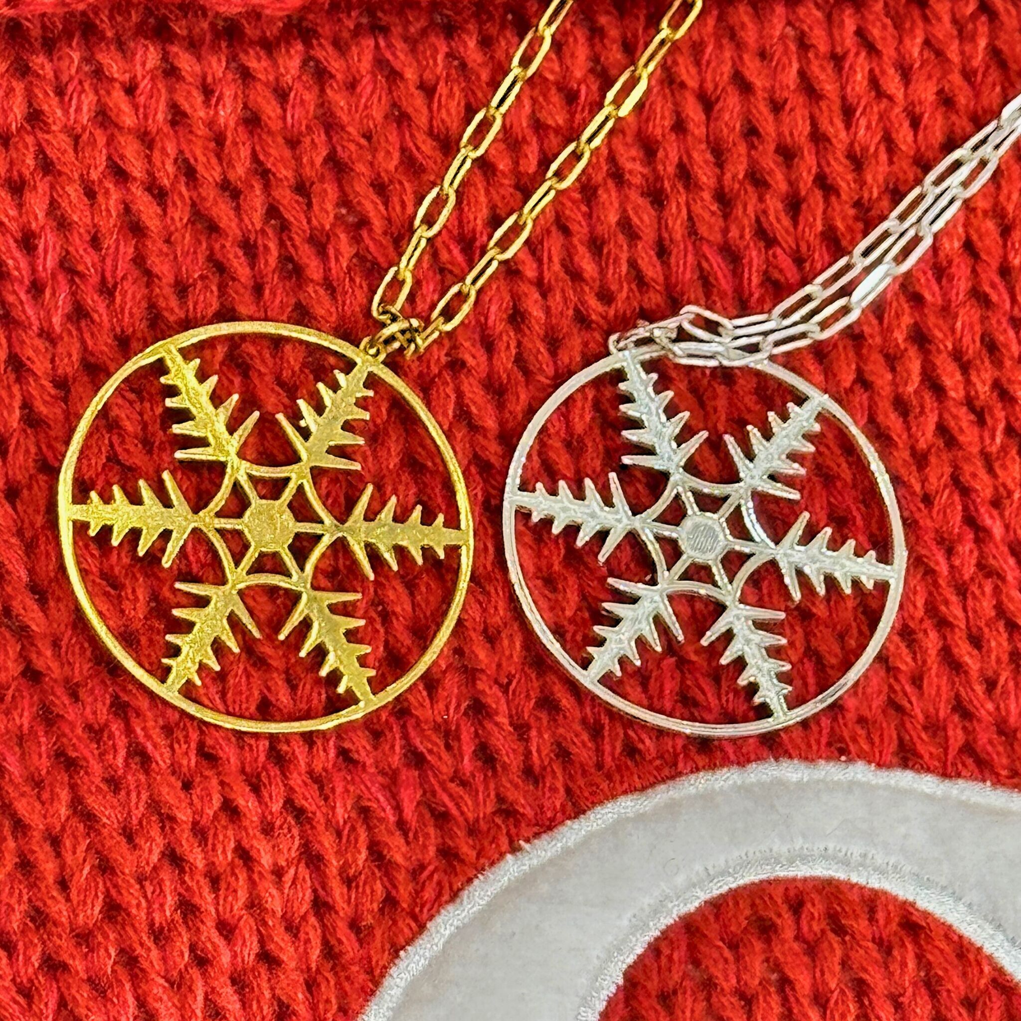 Collana con ciondolo fiocco di neve - Oro